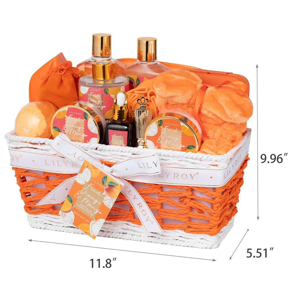 Valentine's Day Bath Gift Basket for Women by LILY ROY – 23-Piece Spa Set