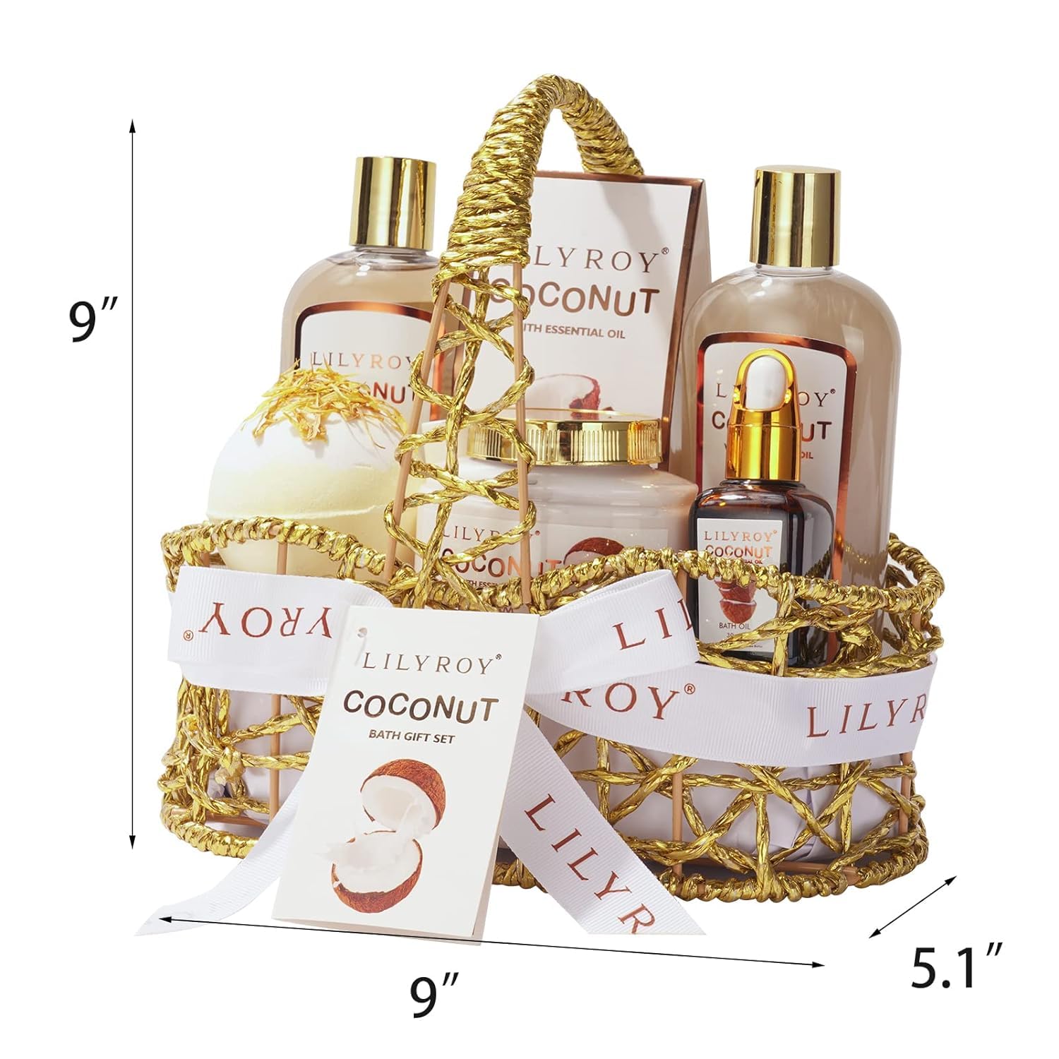 Valentine's Day Gifts for Him & Her - 8-Piece Luxury Bath & Body Gift Set by LILY ROY