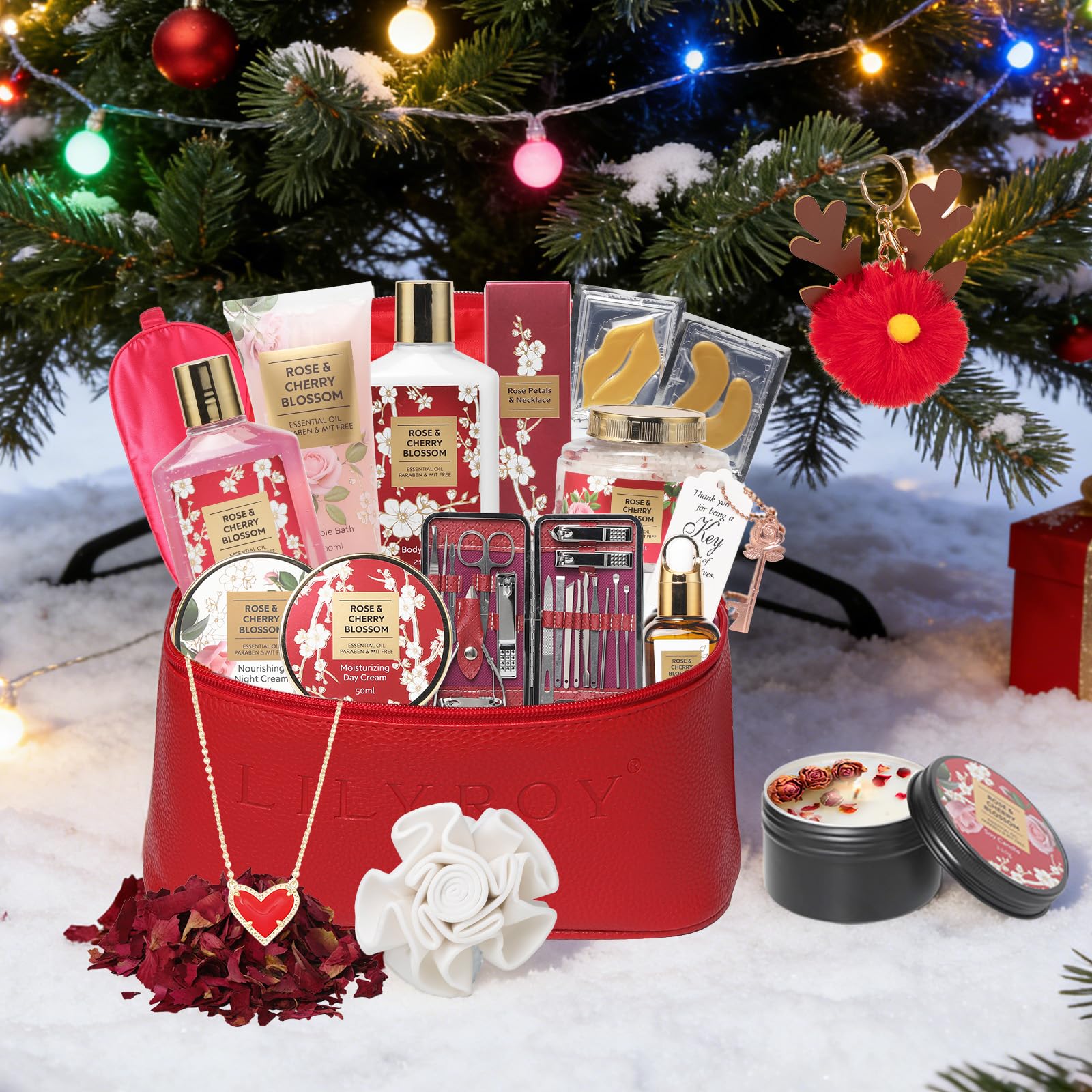 LILY ROY 36Pcs Valentines Day Gift Set for Women | Luxury Spa Bath & Body Kit