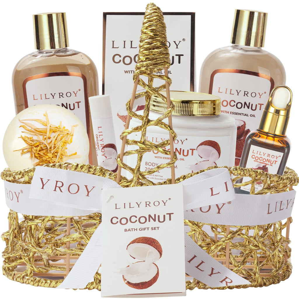 Valentine's Day Gifts for Him & Her - 8-Piece Luxury Bath & Body Gift Set by LILY ROY