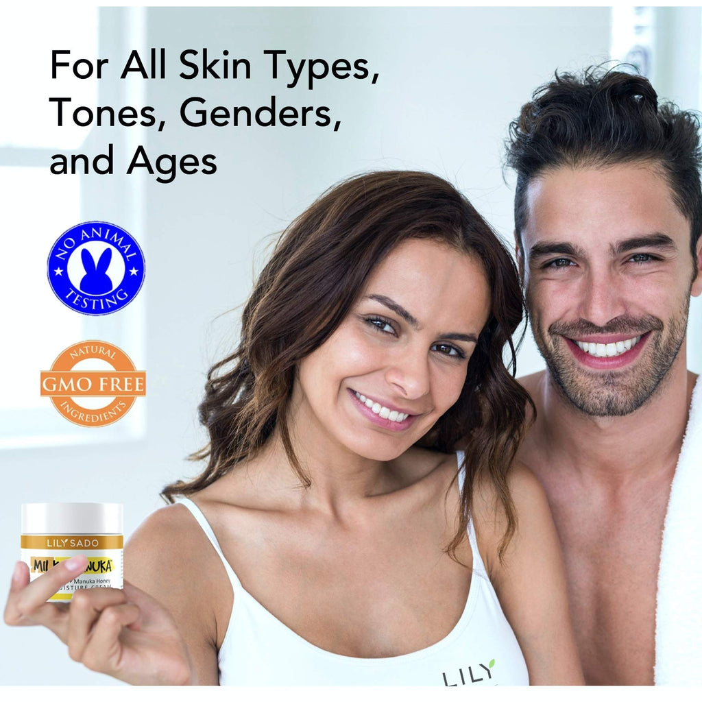 LILY SADO MILK+MANUKA Coconut Milk & Manuka Honey Face Moisturizer - Non-Greasy Organic Cream