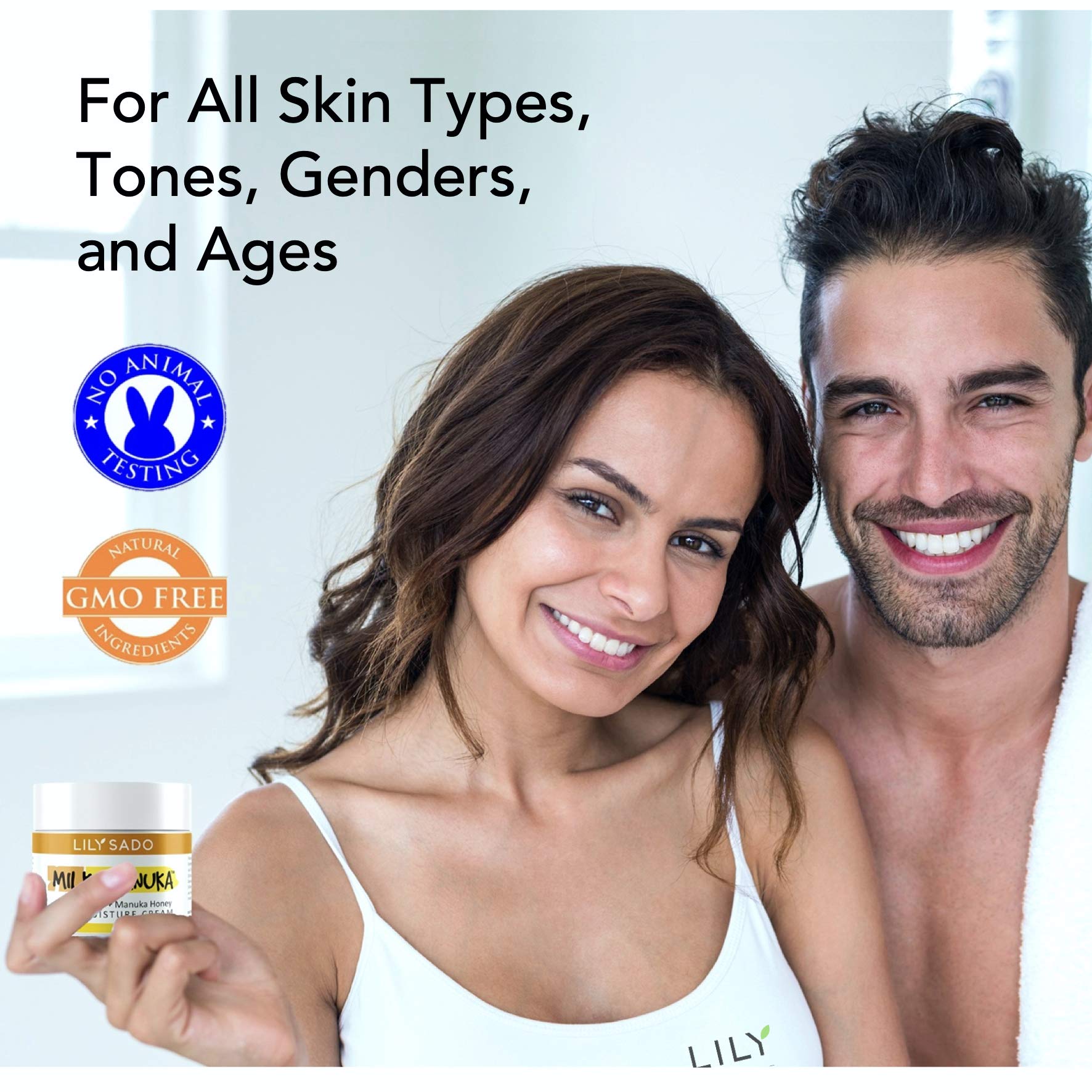 LILY SADO MILK+MANUKA Coconut Milk & Manuka Honey Face Moisturizer - Non-Greasy Organic Cream