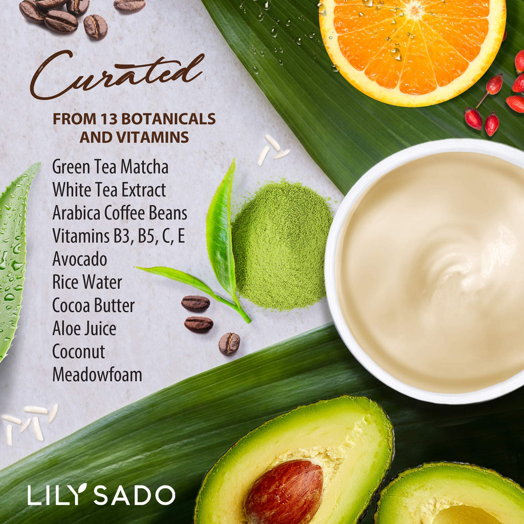 LILY SADO TEA+C Coffee & Matcha Eye Cream – Vegan Anti-Aging Eye Moisturizer