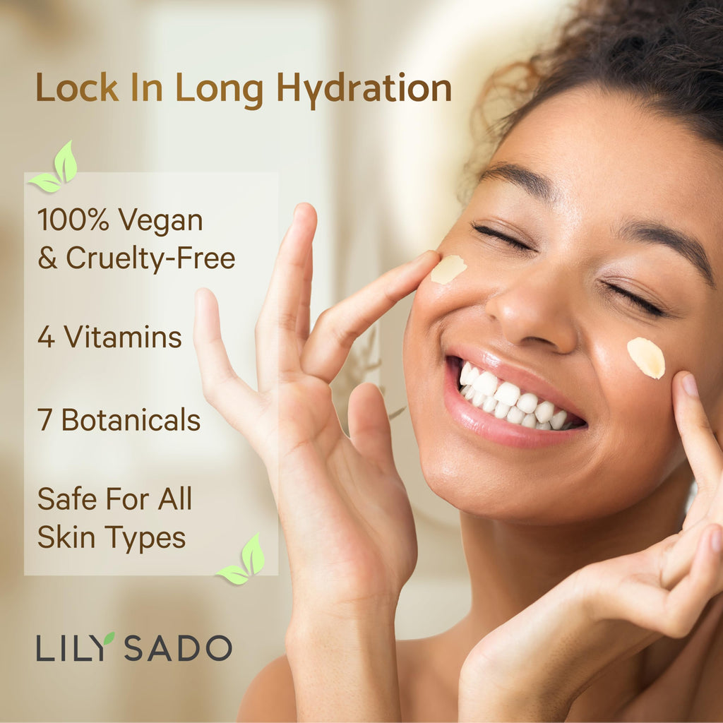 LILY SADO TEA+C Coffee & Matcha Face Moisturizer – Vegan Caffeine Skincare for Antioxidant Hydration