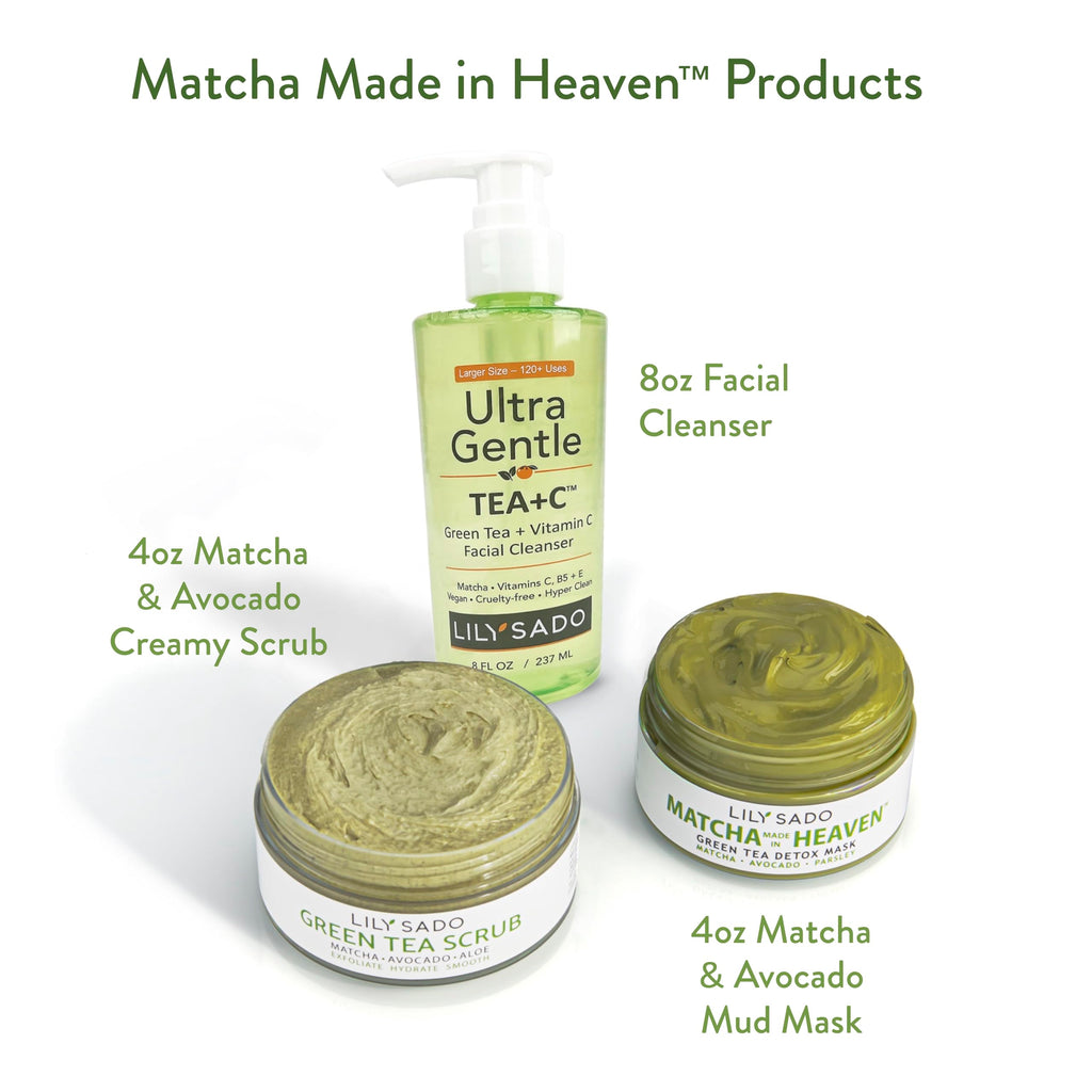 LILY SADO TEA+C Green Tea & Vitamin C Face Cleanser – Gentle Daily Vegan Facial Wash (8 oz)