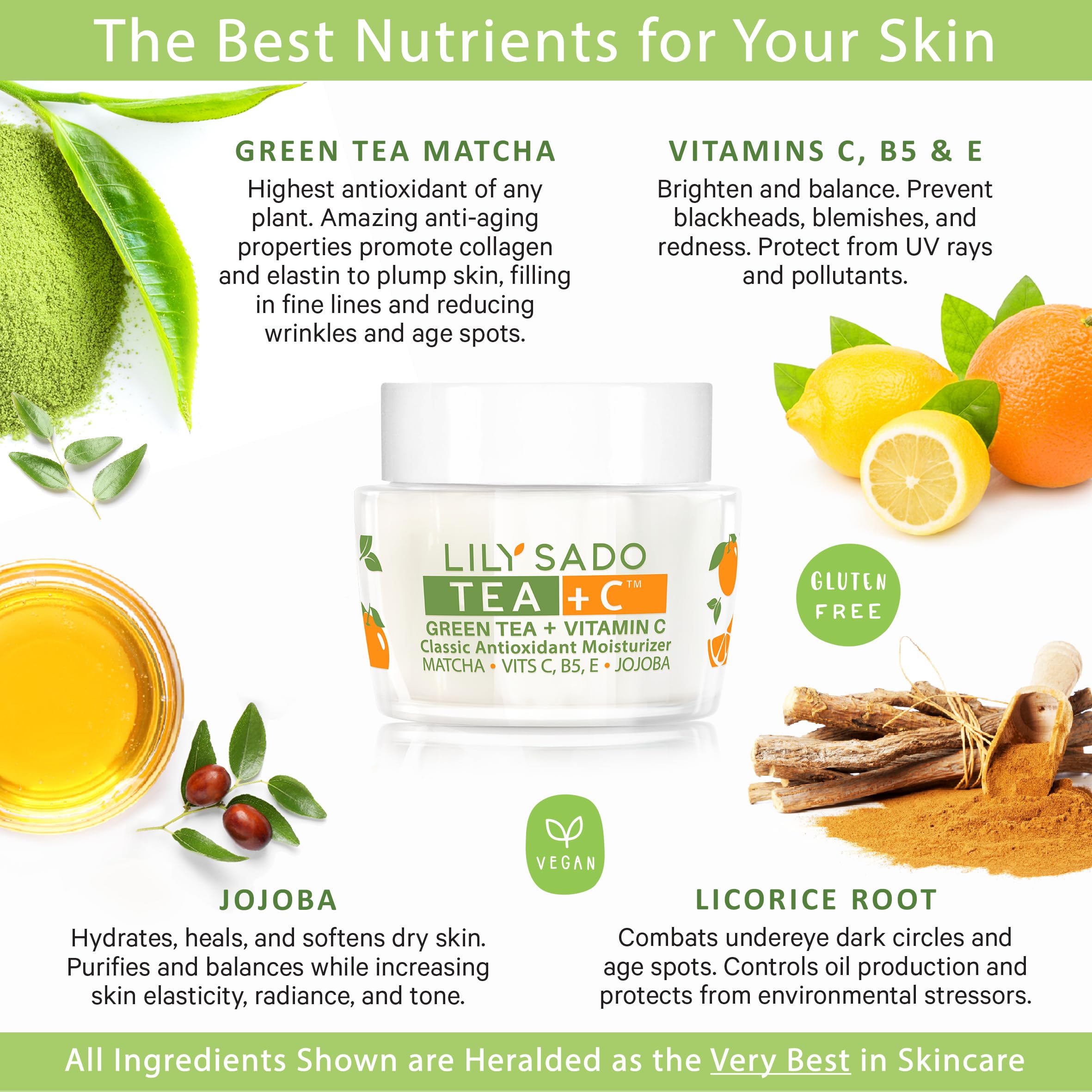 LILY SADO TEA+C Green Tea Matcha & Vitamin C Moisturizer