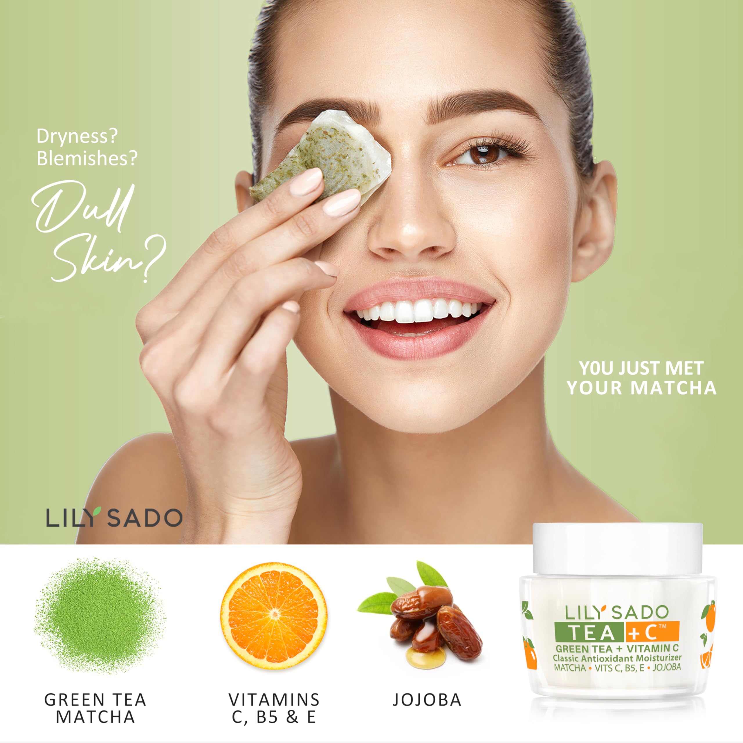LILY SADO TEA+C Green Tea Matcha & Vitamin C Moisturizer