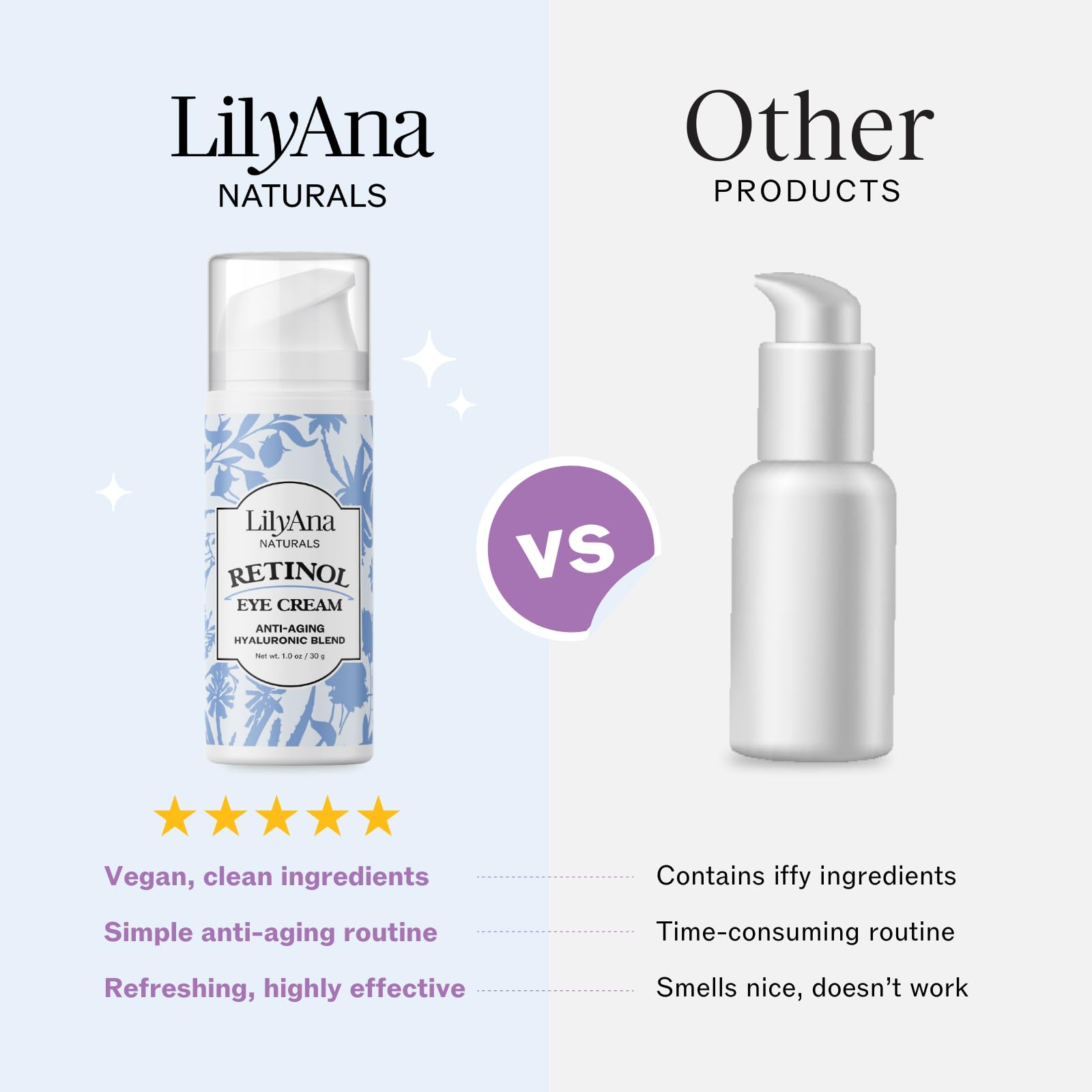 LilyAna Naturals Eye Cream - Dark Circles, Puffiness & Fine Lines (1 oz)