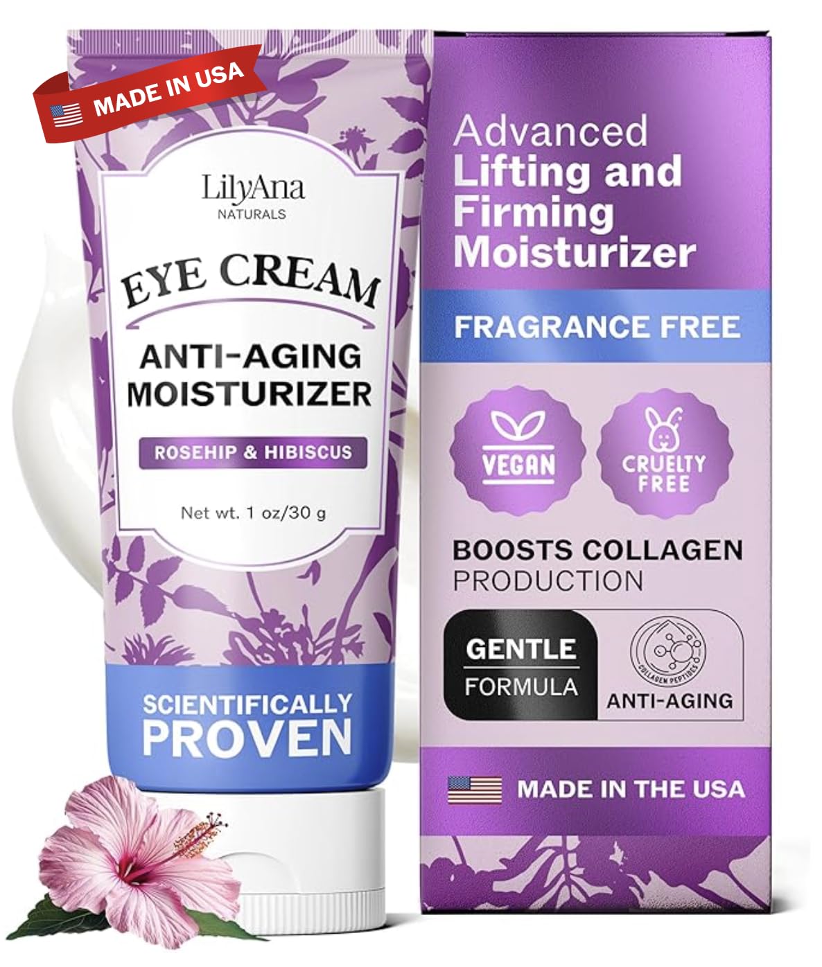 LilyAna Naturals Eye Cream for Dark Circles & Puffiness – Under-Eye Anti-Aging