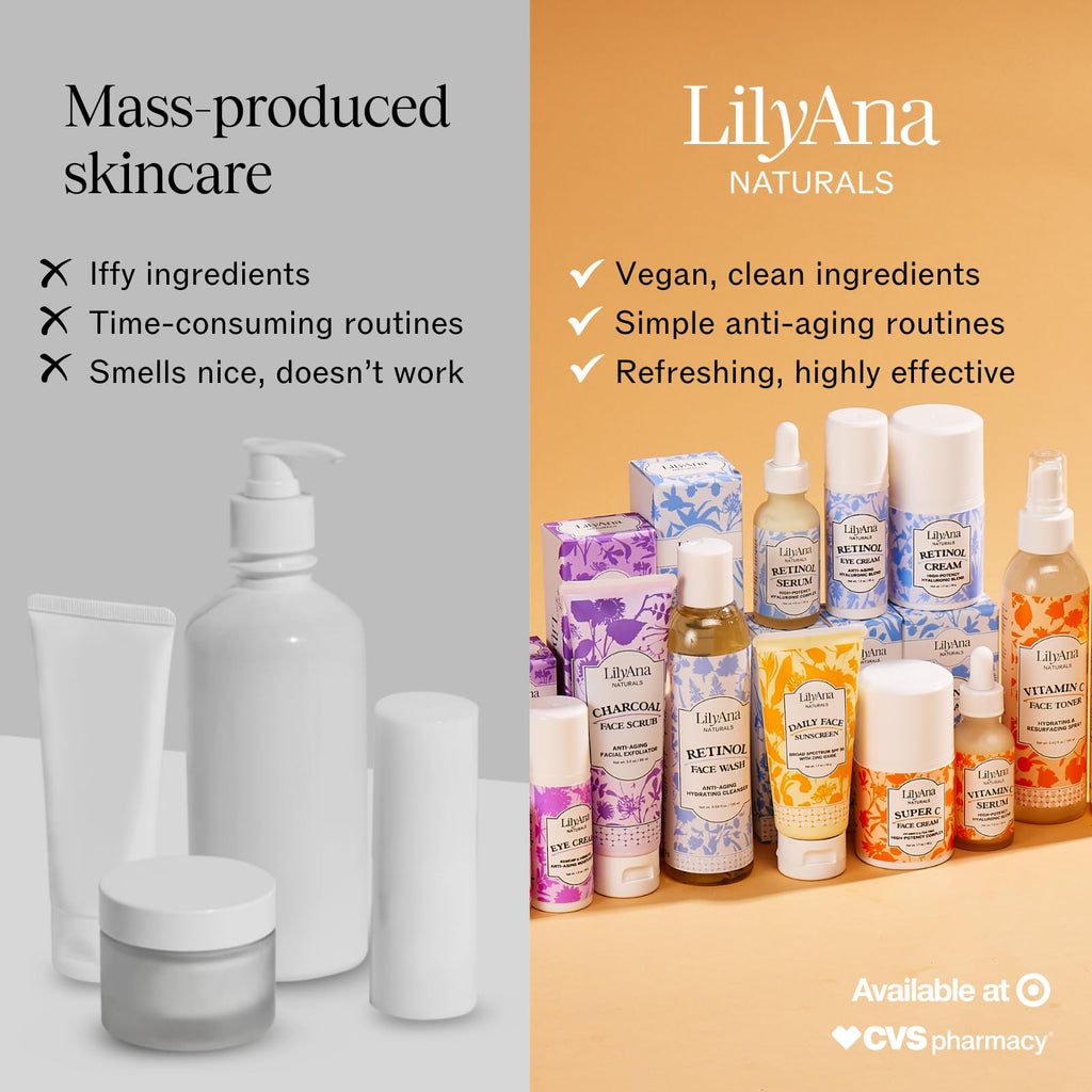 LilyAna Naturals Vitamin C Serum for Face with Hyaluronic Acid & Vitamin E - Double Pack
