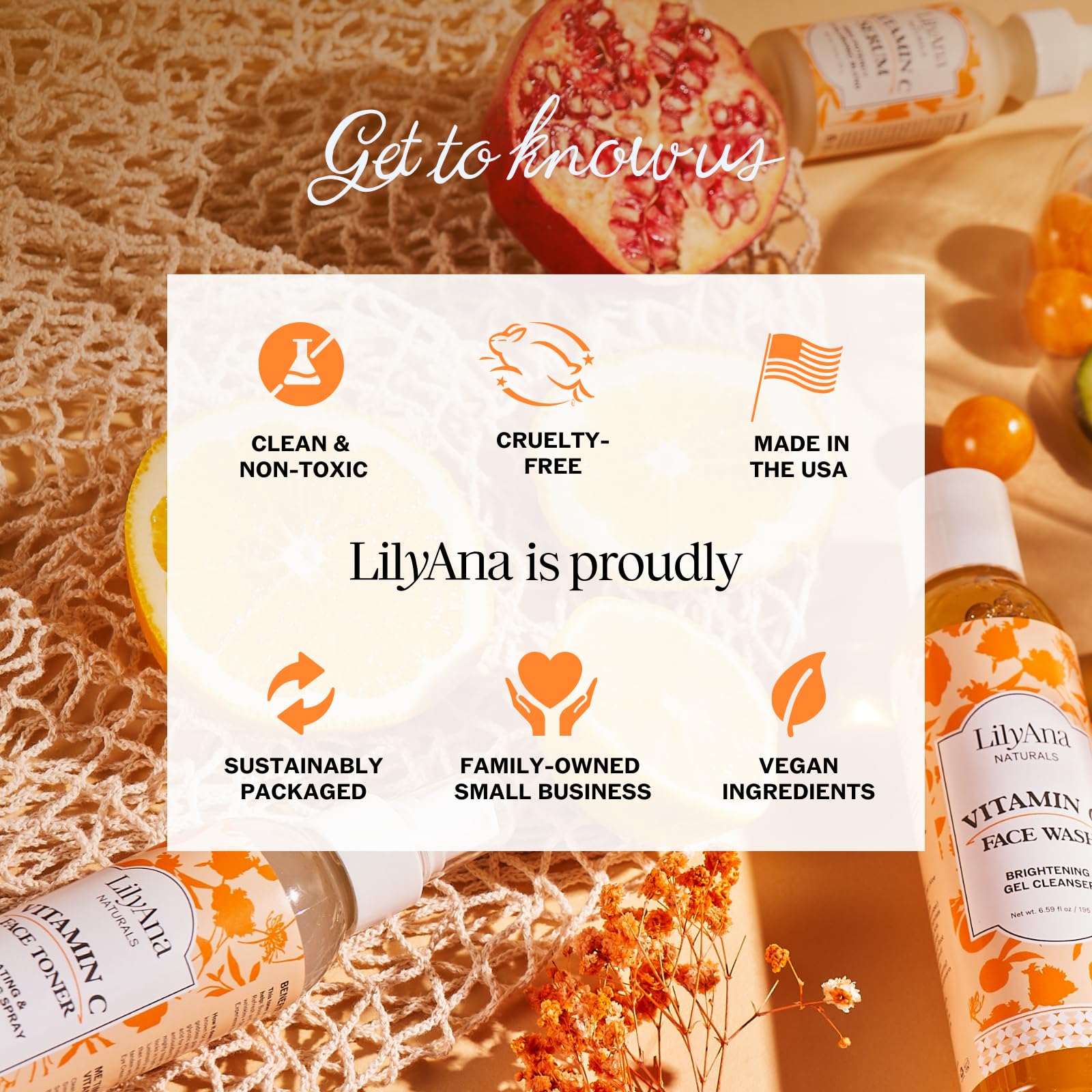 LilyAna Naturals Vitamin C Serum for Face with Hyaluronic Acid & Vitamin E - Double Pack