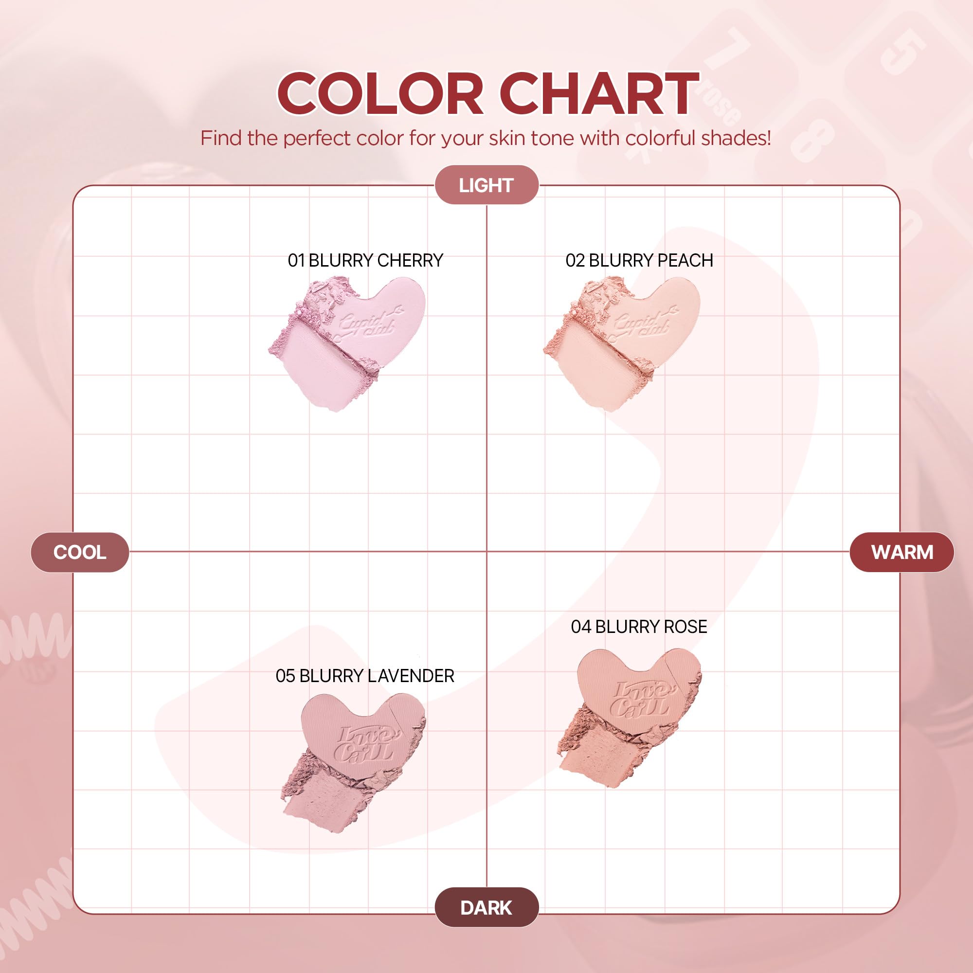 Lilybyred Luv Beam Blur Cheek – Heart-Shaped Korean Powder Blush with Soft Matte Finish