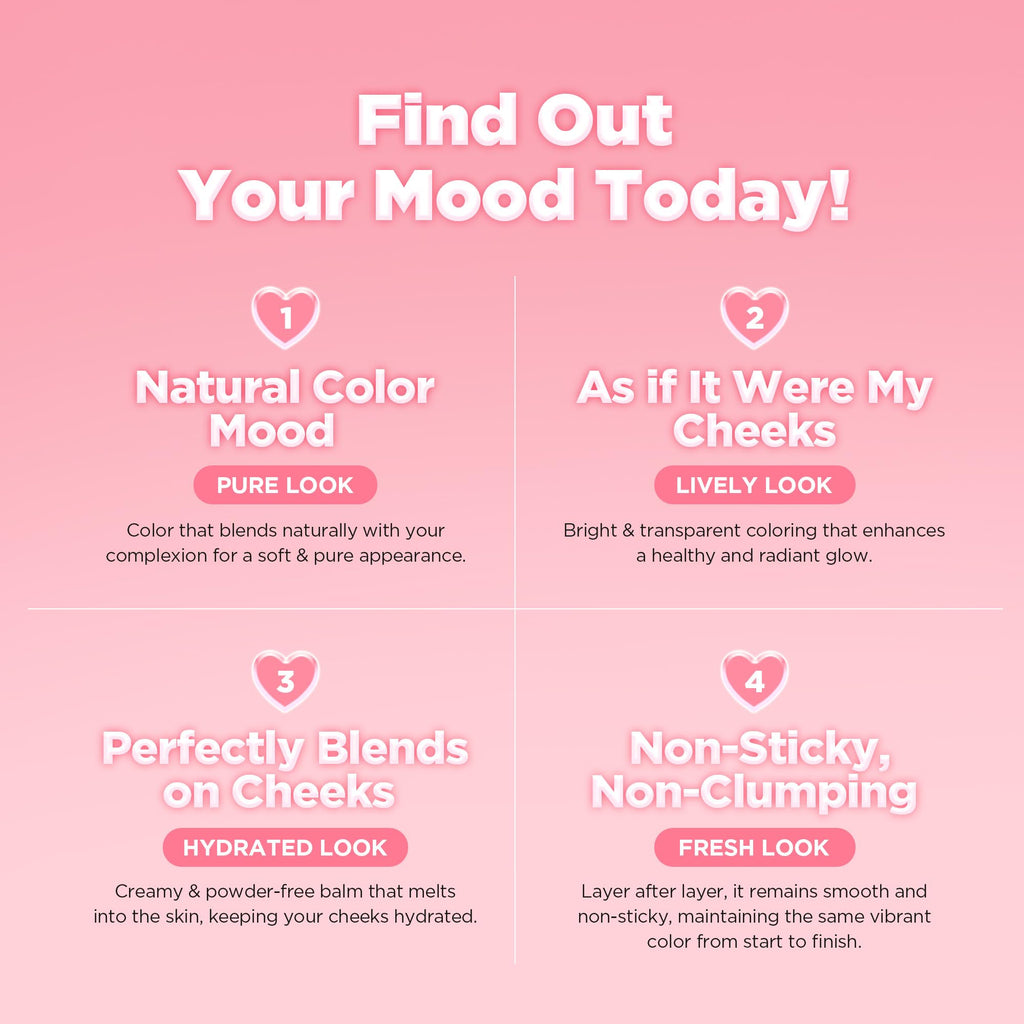 lilybyred Luv Beam Cheek Balm — Heart-Shaped Cream Blush, Semi-Matte Finish