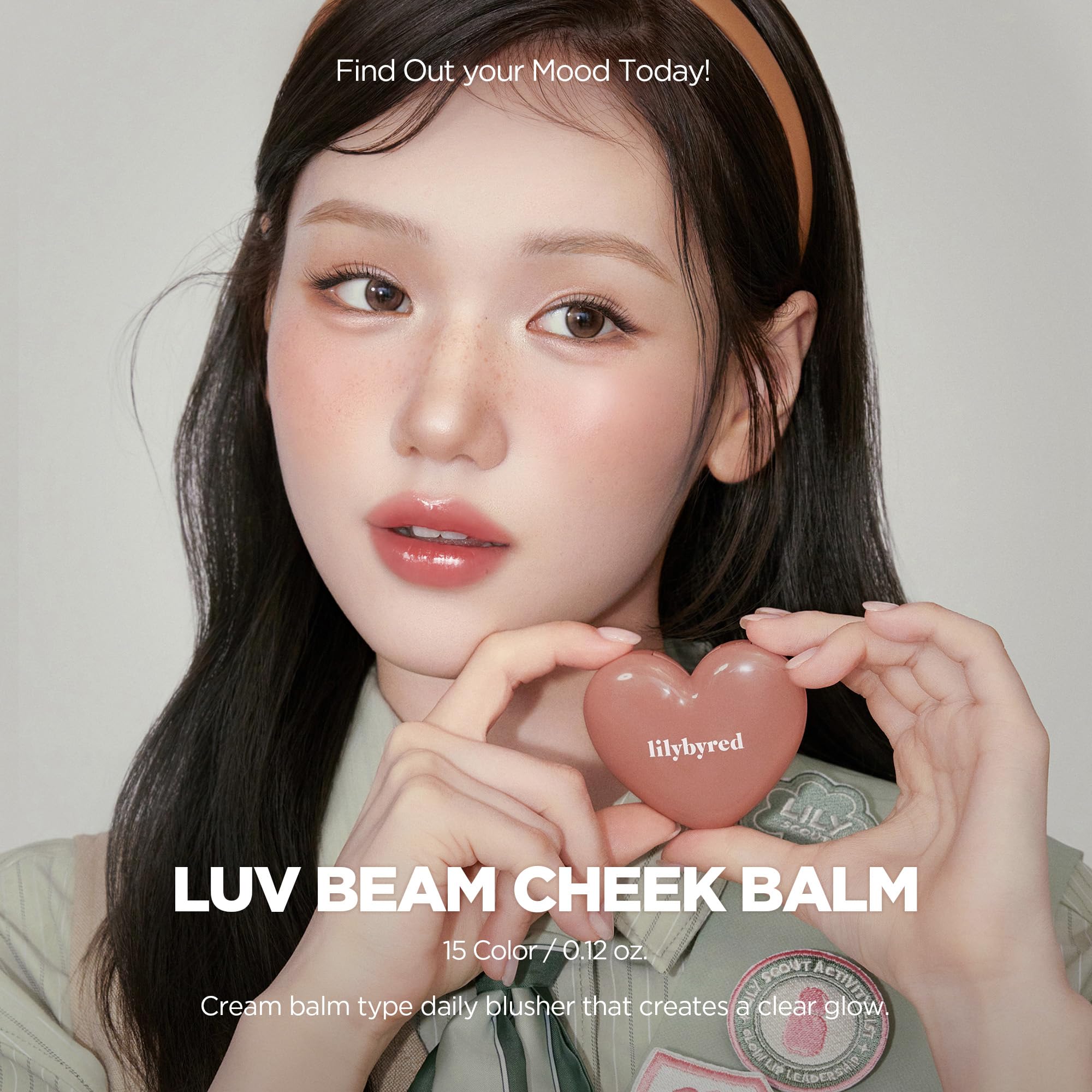 lilybyred Luv Beam Cheek Balm — Heart-Shaped Cream Blush, Semi-Matte Finish