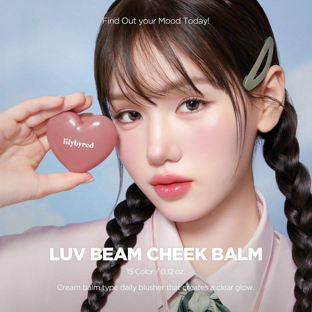 Lilybyred Luv Beam Cheek Balm | Heart-Shaped Cream Blush, Semi-Matte Finish, Buildable Color