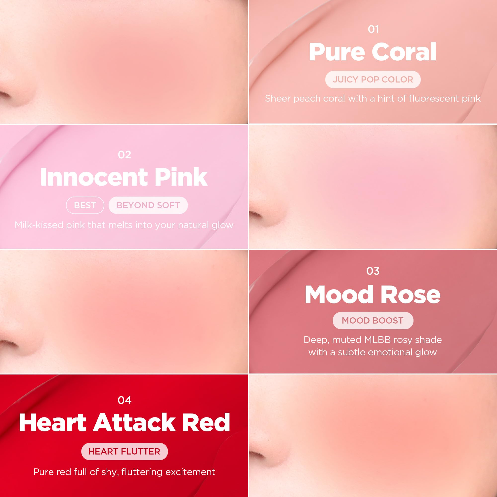 lilybyred Luv Beam Cheek Balm — Heart-Shaped Cream Blush, Semi-Matte Finish