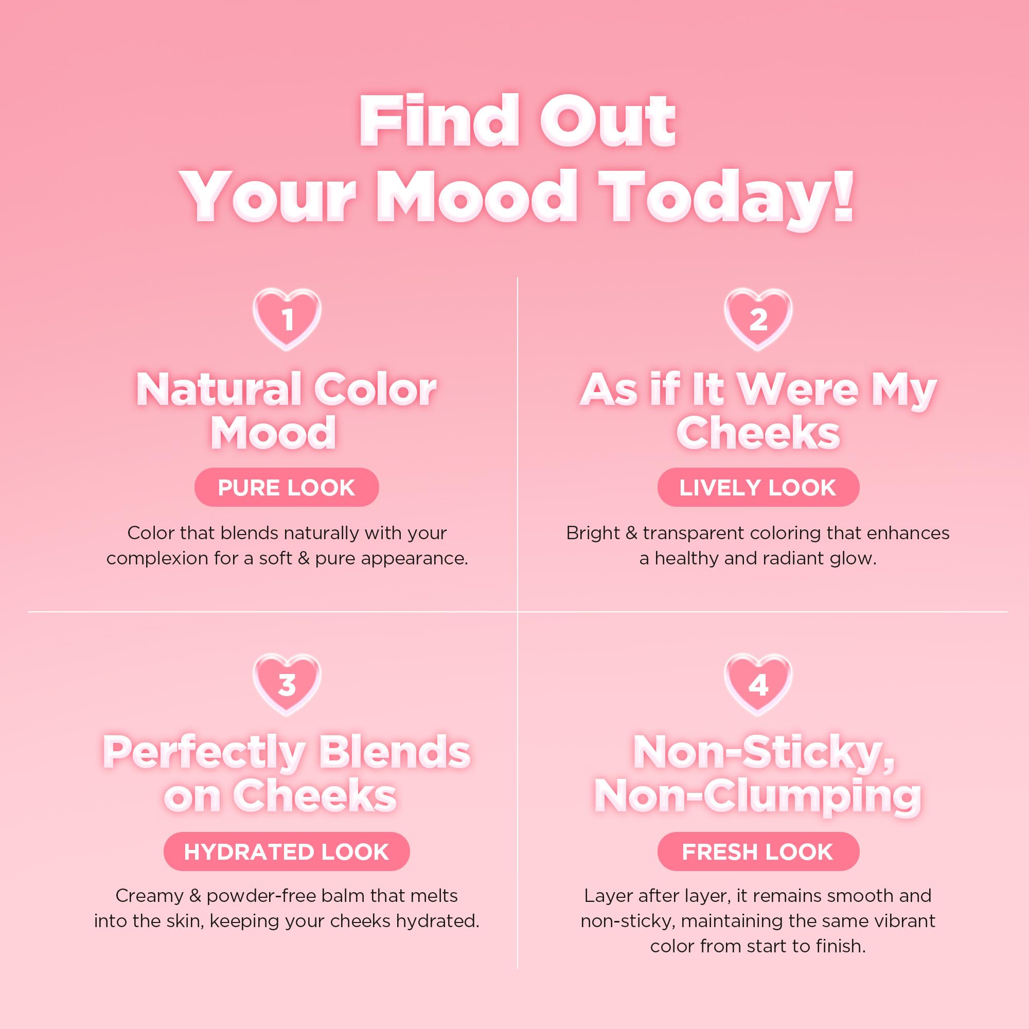 Lilybyred Luv Beam Cheek Balm | Heart-Shaped Cream Blush, Semi-Matte Finish, 13 Shy Pink