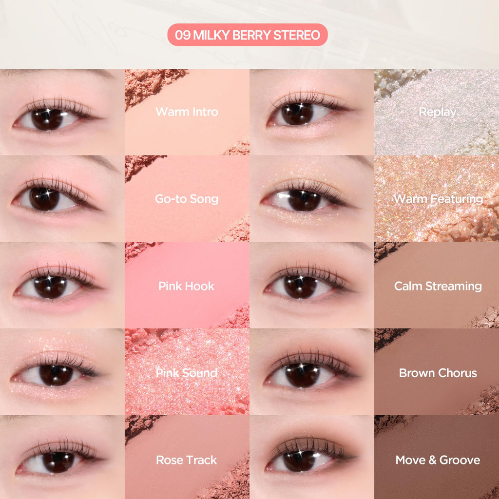 lilybyred Mood Keyboard 10-Shade Korean Eyeshadow Palette | Matte, Shimmer & Jelly Glitter