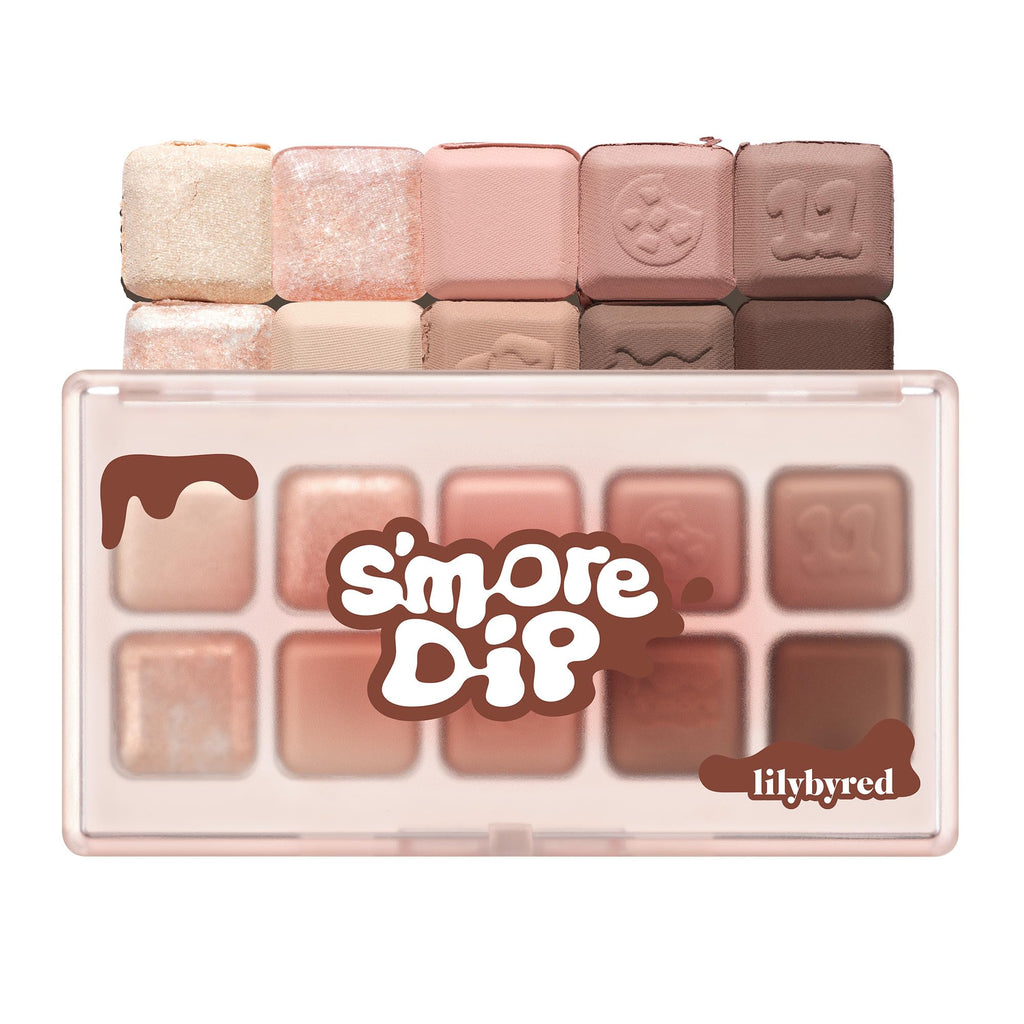 lilybyred Mood Keyboard Palette – 10-Shade Korean Eyeshadow Palette (Chocolate Chip Smore) | Matte, Shimmer & Jelly Glitter