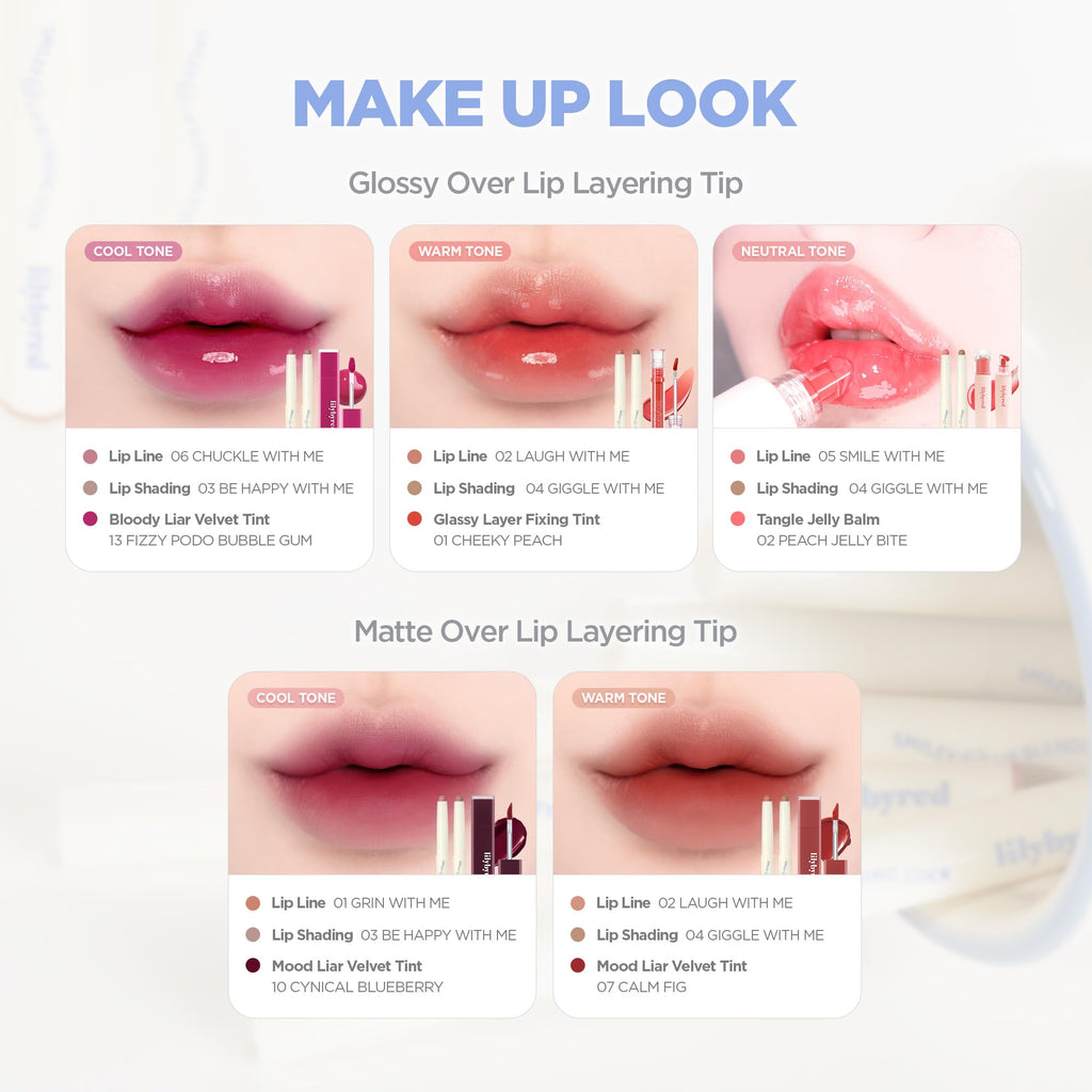 Lilybyred Smiley Lip Blending Stick – 3-in-1 Lip Pencil for Precision, Smooth Application & Long-Lasting Matte Finish