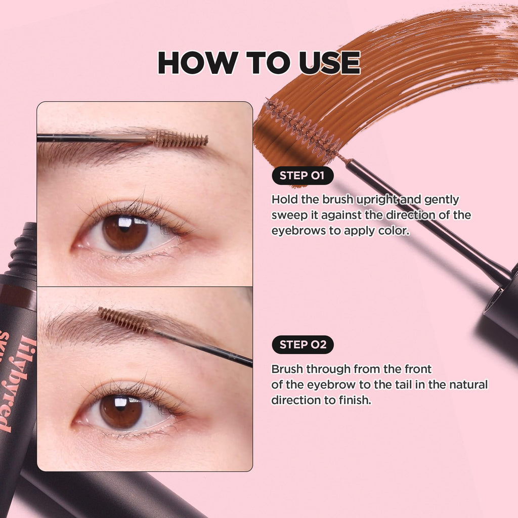 lilybyred Skinny Mes Brow Mascara | Ultra-Slim 1.5mm Brush for Precise, Natural Brows