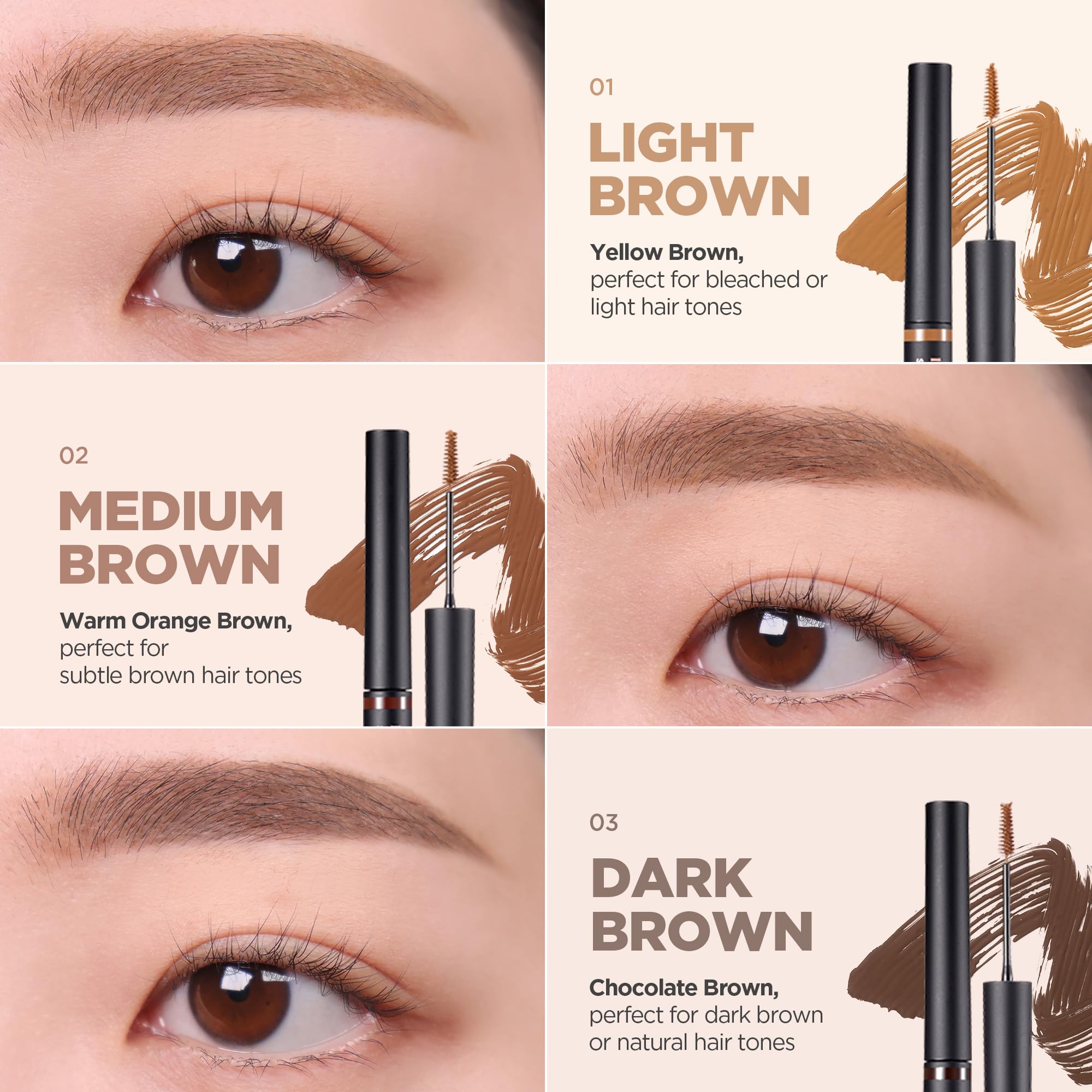 lilybyred Skinny Mes Brow Mascara | Ultra-Slim 1.5mm Brush for Precise, Natural Brows