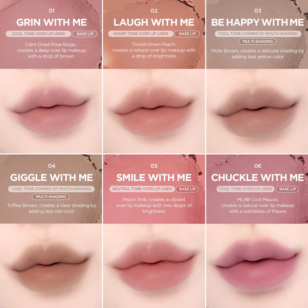 lilybyred Smiley Lip Blending Stick | 3-in-1 Lip Pencil for Precise Contour & Matte Finish