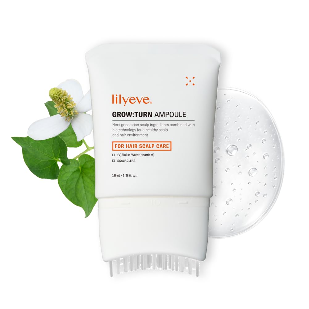 lilyeve GROWTURN Hair Growth Serum with Built-In Brush – Heartleaf Exosomes, Hair Thickening & Growth Support (Korean Hair Care) – 3.38 oz