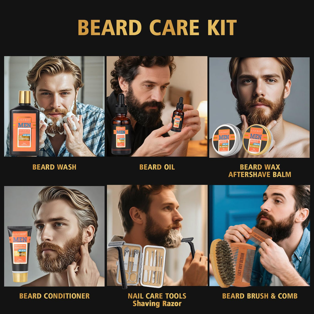 LILY ROY 26-Piece Men’s Spa Gift Basket – Luxury Grooming Set