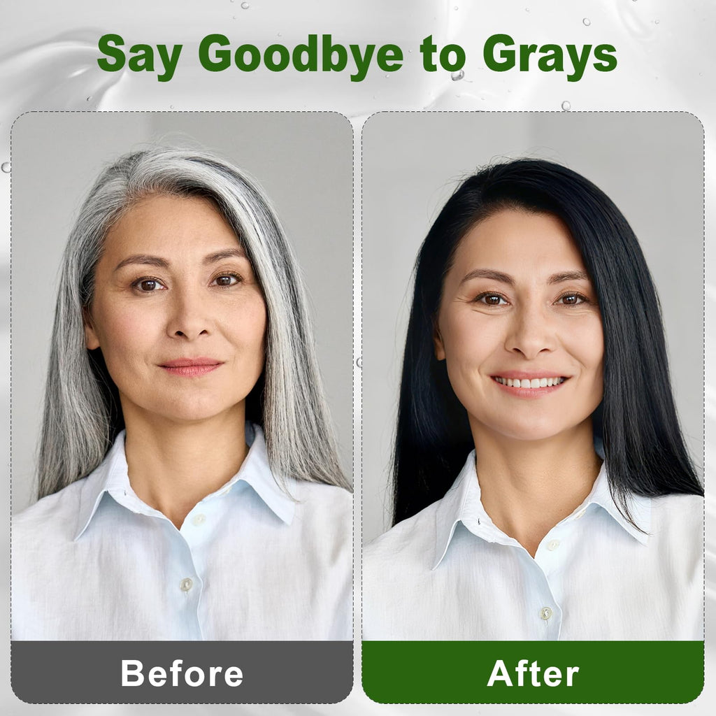 Limer Hair Dye Shampoo Natural Black – 3-in-1 Gray Coverage, Ammonia-Free Herbal Color Shampoo (460 ml)