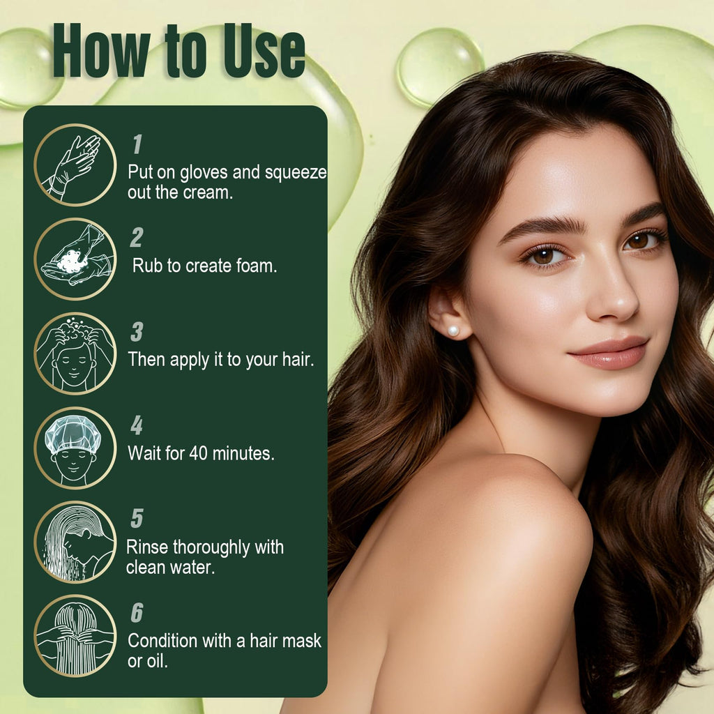 Limer Hair Dye Shampoo Dark Brown - PPD-Free & Ammonia-Free, 6-in-1 Herbal Color for Gray Coverage (6.76 fl oz/200 ml)