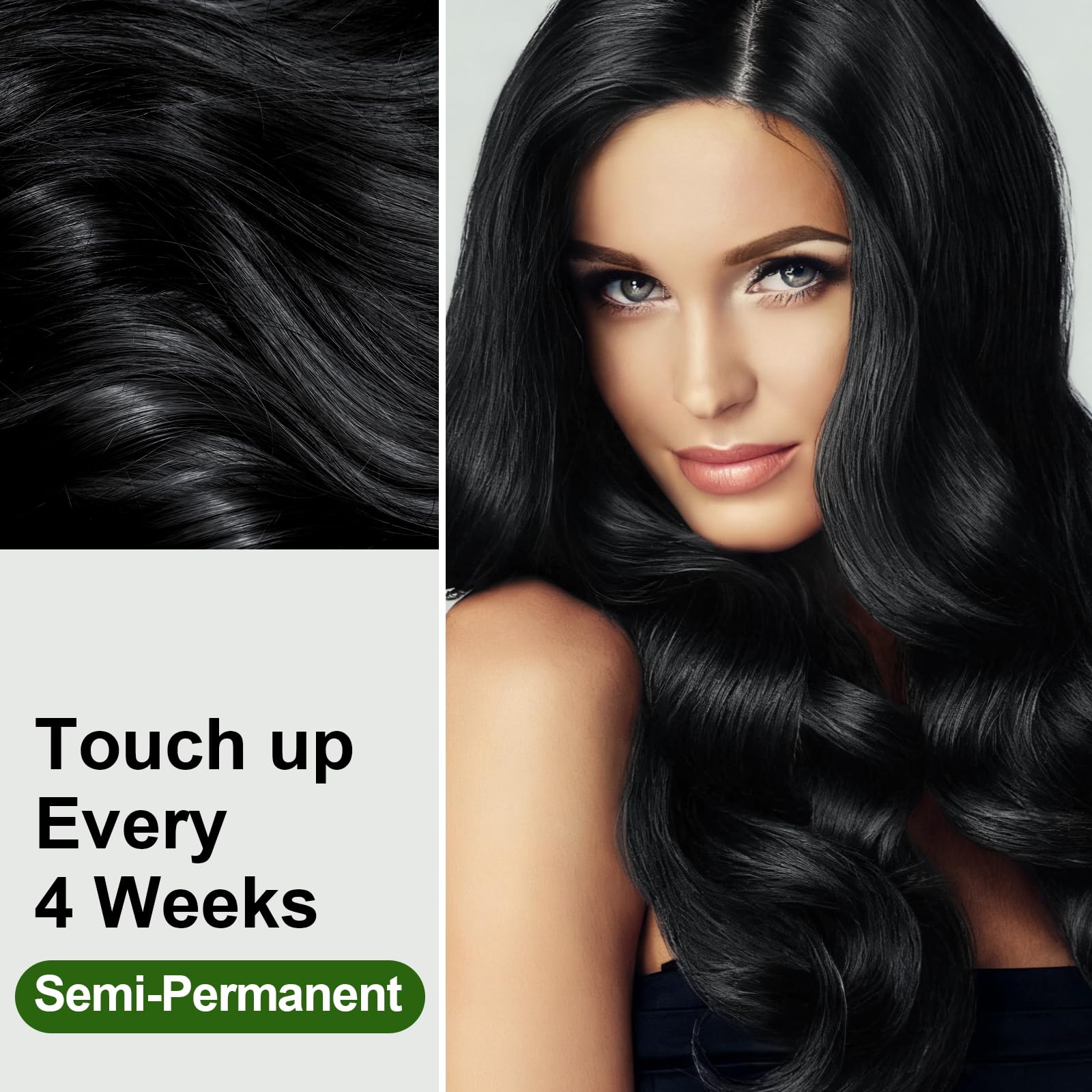 Limer Hair Dye Shampoo Natural Black – 3-in-1 Gray Coverage, Ammonia-Free Herbal Color Shampoo (460 ml)