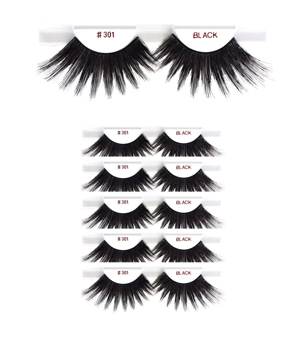 LiMiCao 6 Packs Eyelashes - Christina #301, 100% Human Hair