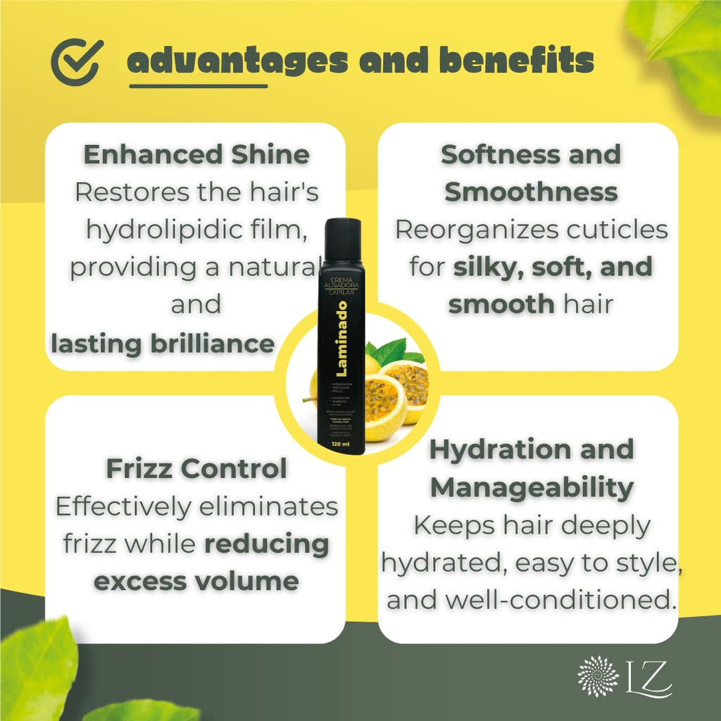 Lina Zapata LZ Laminado Hair Cream Lamination – Formaldehyde-Free Keratin, Heat Shield