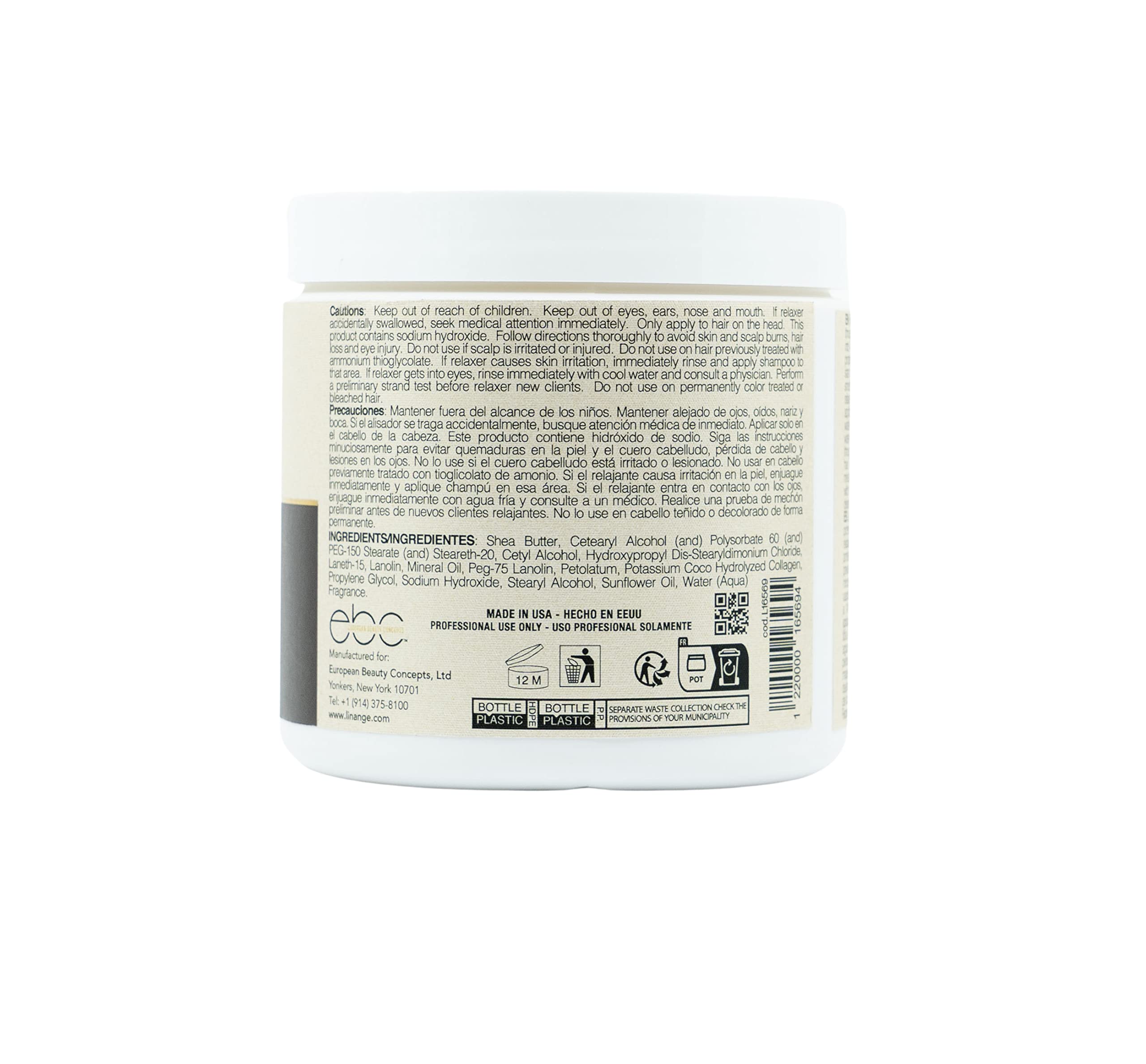 Linange Relaxer with Shea Butter 1 lb – Permanently Straighten Hair with Nourishing Shea & Sunflower Oil