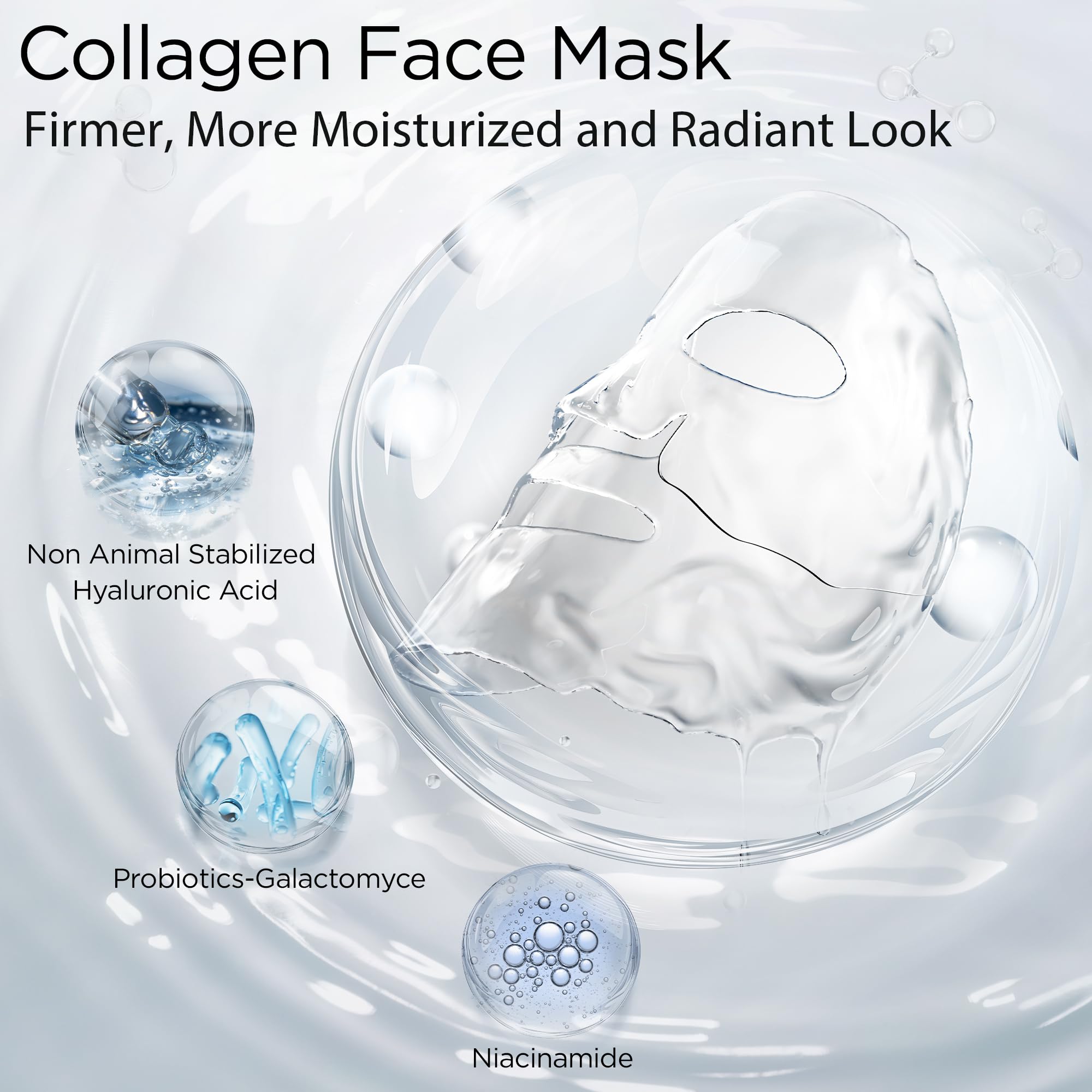 Lingmeier Hydrating Overnight Collagen Mask – 4 Sheets for Deep Moisture & Elasticity