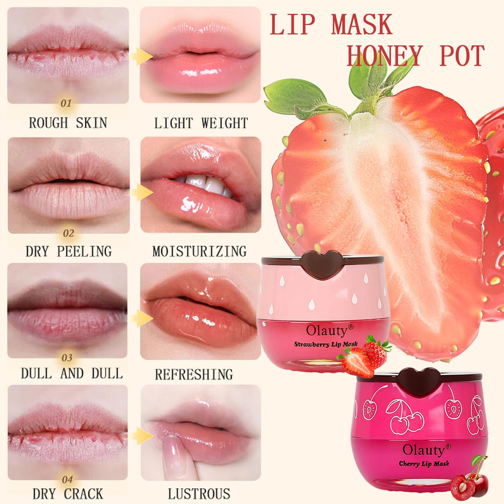 Lingyun 9PCS Bee Lip Balm Honey Pot – Hydrating Overnight Lip Mask