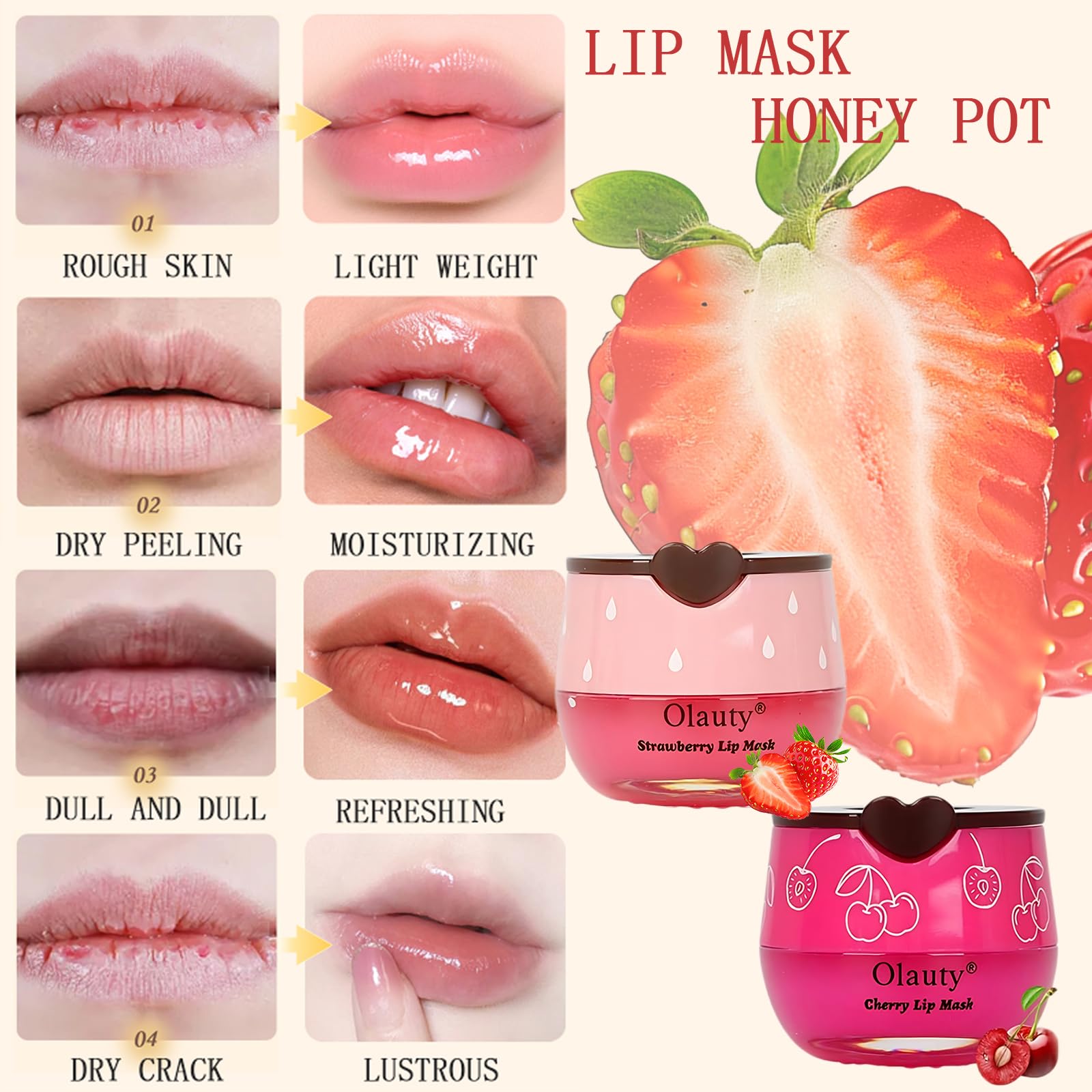 Lingyun 9PCS Bee Lip Balm Honey Pot – Hydrating Overnight Lip Mask