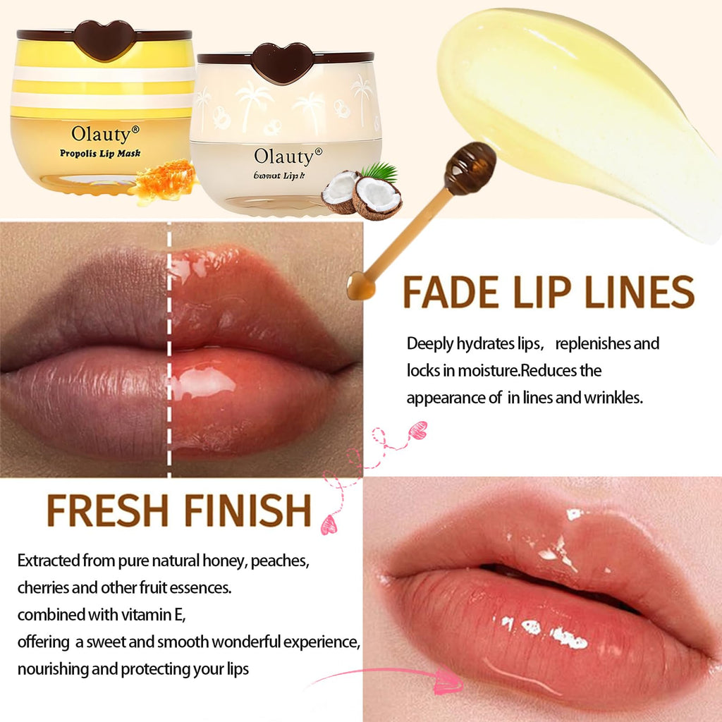 Lingyun 9PCS Bee Lip Balm Honey Pot – Hydrating Overnight Lip Mask