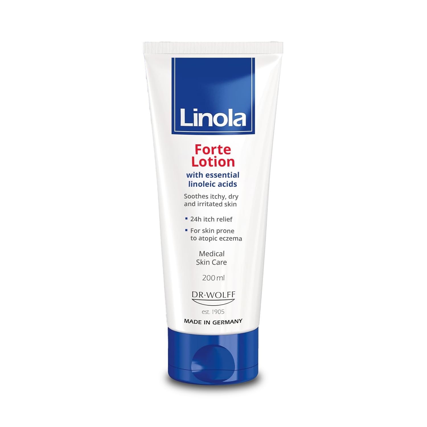 Linola Forte Lotion - 24-Hour Itch Relief for Dry, Irritated Skin | Made in Germany | 200 ml