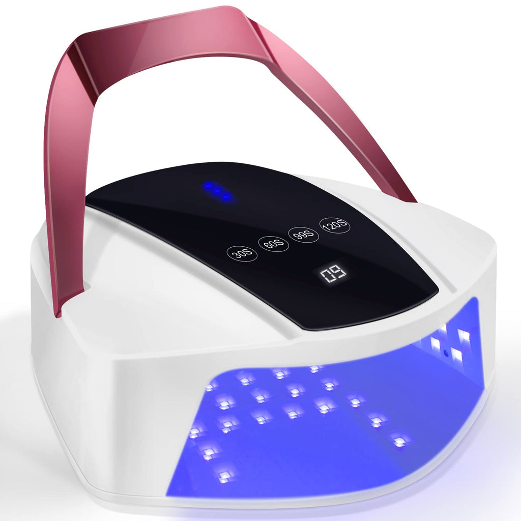 Linssy 96W Rechargeable UV Nail Lamp — Cordless LED with Handle, Infrared Sensor, 4 Timers (White)