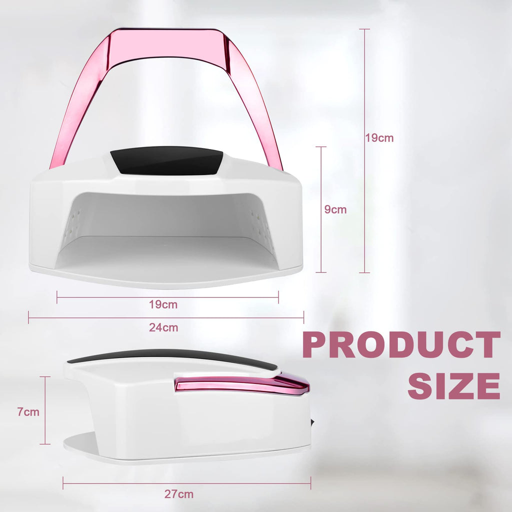 Linssy 96W Rechargeable UV Nail Lamp — Cordless LED with Handle, Infrared Sensor, 4 Timers (White)