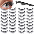 Linyuthia 16 Pair Reusable Self-Adhesive Eyelashes – Natural Look, Waterproof
