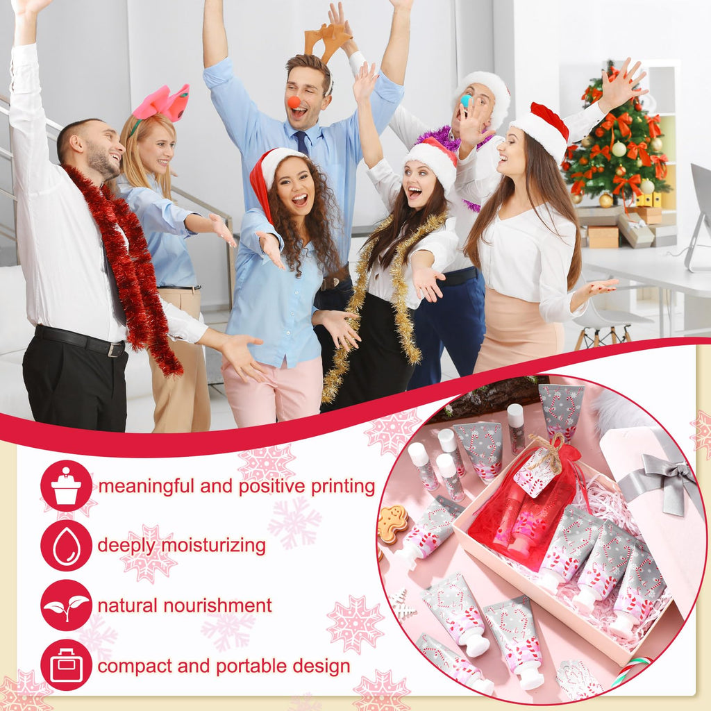 Linyuthia 36-Pack Candy Cane Hand Cream & Lip Balm Gifts Set – Xmas Party Favors