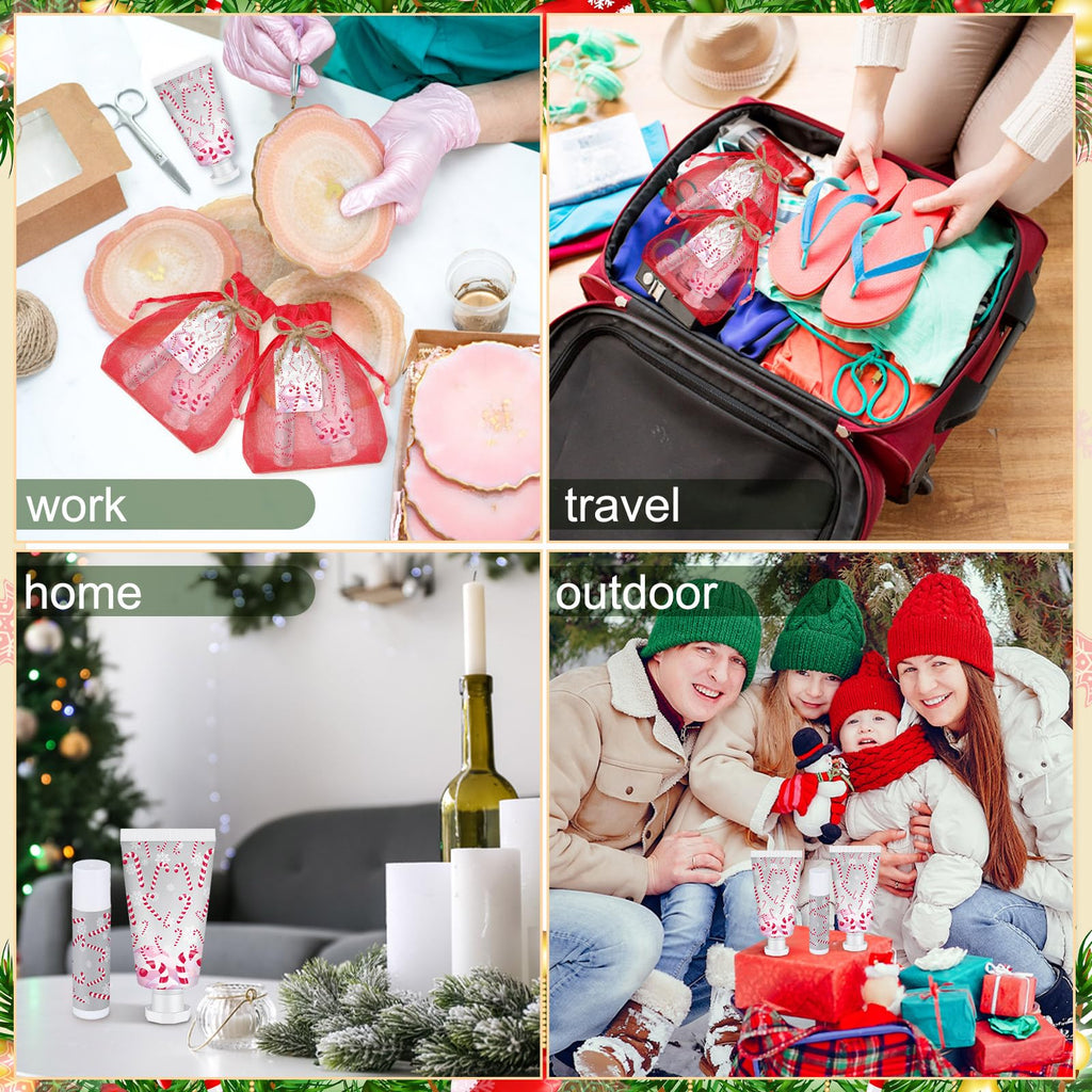 Linyuthia 36-Pack Candy Cane Hand Cream & Lip Balm Gifts Set – Xmas Party Favors
