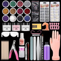 LIONVISION Practice Hand for Acrylic Nails — Nail Training Kit with 12-Color Powder & Liquid