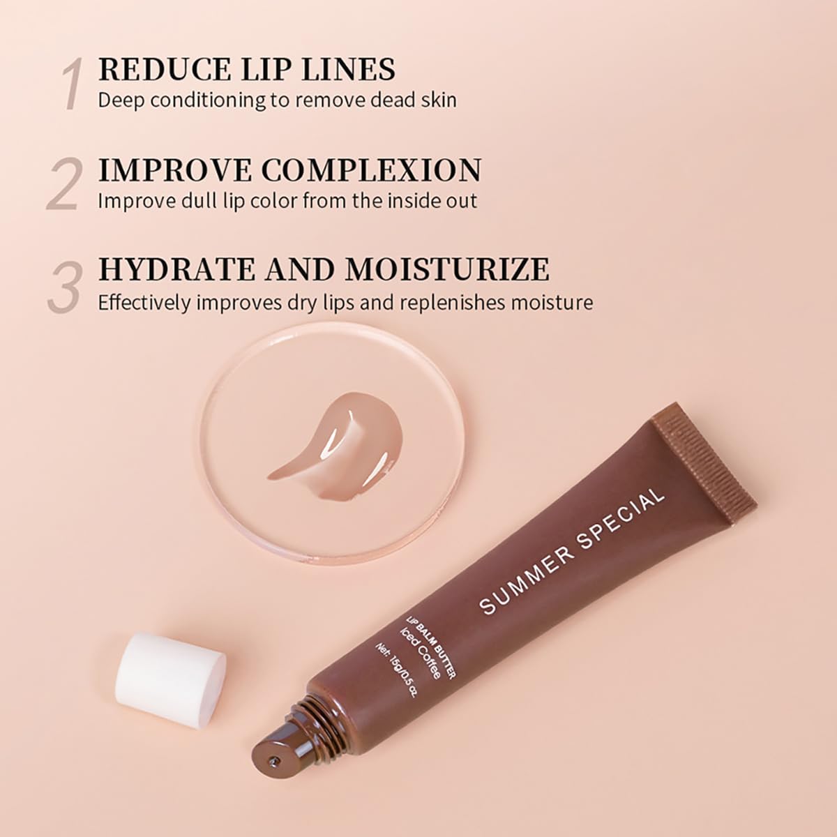 5-Color Summer Special Lip Balm: 5 Shades, Lightweight & Non-Sticky, Gift Box
