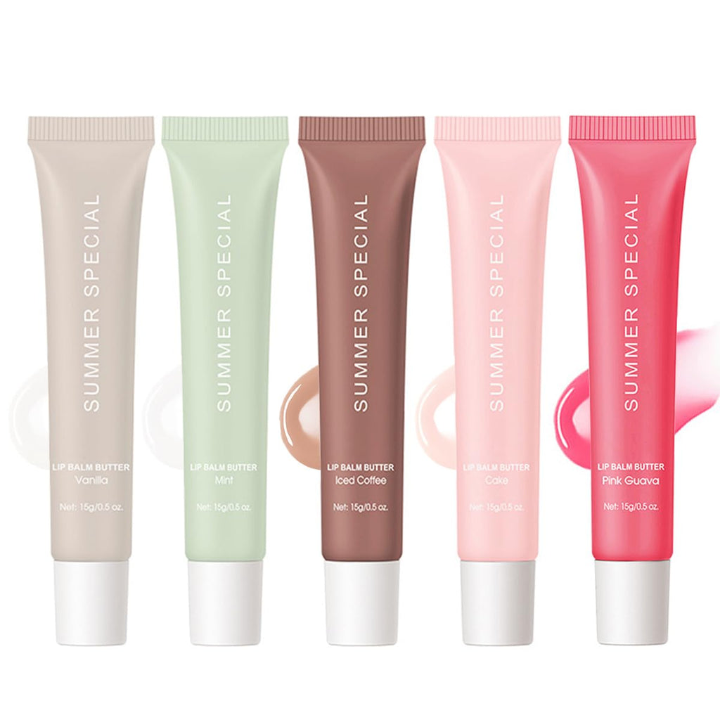 5-Color Summer Special Lip Balm: 5 Shades, Lightweight & Non-Sticky, Gift Box