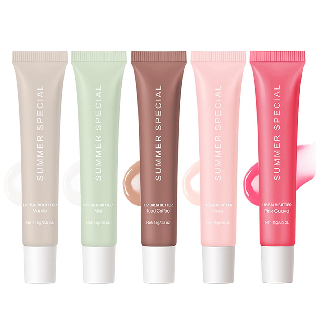 5-Color Summer Special Lip Balm: 5 Shades, Lightweight & Non-Sticky, Gift Box