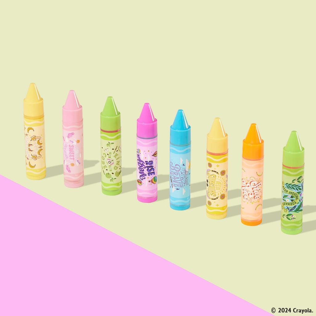 Lip Smacker Crayola Party Pack - 8 Moisturizing Lip Balms for Hydration & Gloss